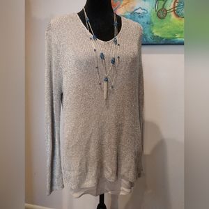 NWT CHICO'S SWEATER size 2 Silver